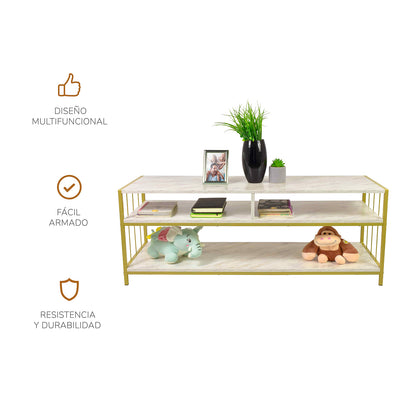 Mesa de Centro Kampala Estilo Mármol Blanca