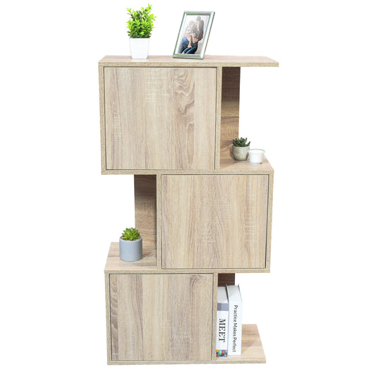 Librero Minimalista con Puertas Estilo Madera Roble