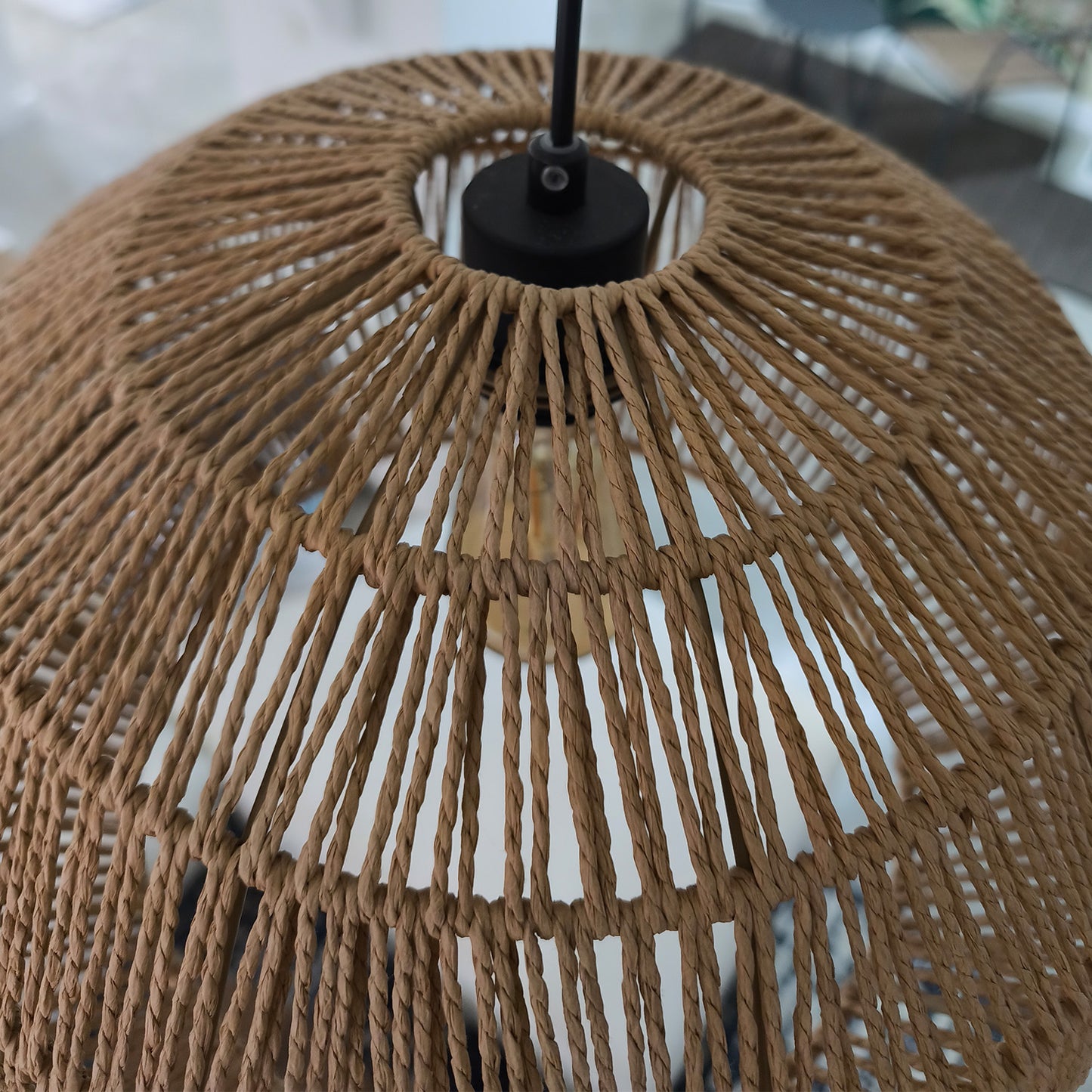 Lámpara de Techo LED Colgante Hilo Natural Café