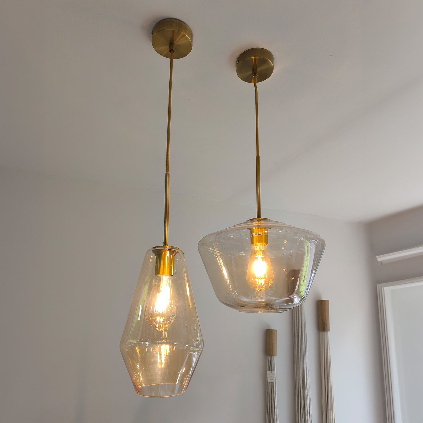 Lámpara de Techo LED Colgante Vintage Ambar