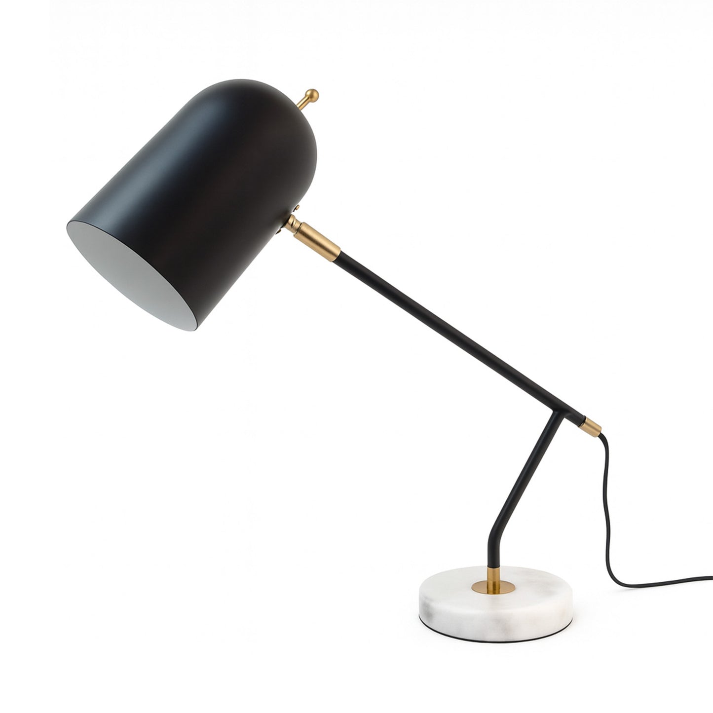 Lámpara de Mesa LED Moderna Negra Detalles Dorados