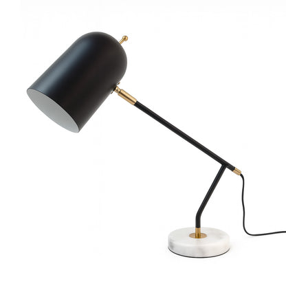 Lámpara de Mesa LED Moderna Negra Detalles Dorados