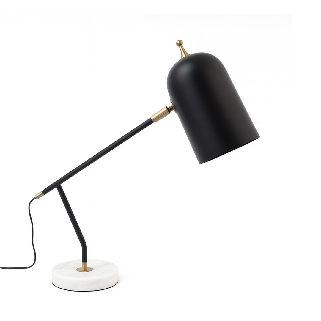 Lámpara de Mesa LED Moderna Negra Detalles Dorados