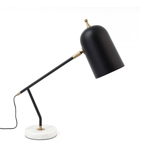 Lámpara de Mesa LED Moderna Negra Detalles Dorados