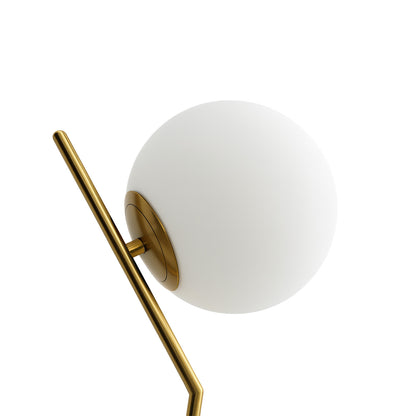 Lámpara de Mesa LED Esférica Base Dorada