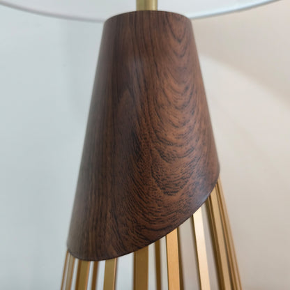 Lámpara de Mesa LED Base Varillada Dorada