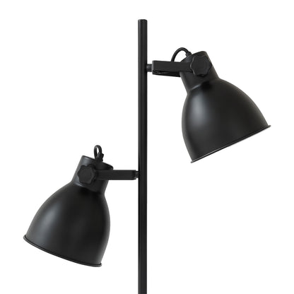 Lámpara de Pie LED Moderna Metálica Doble Negra