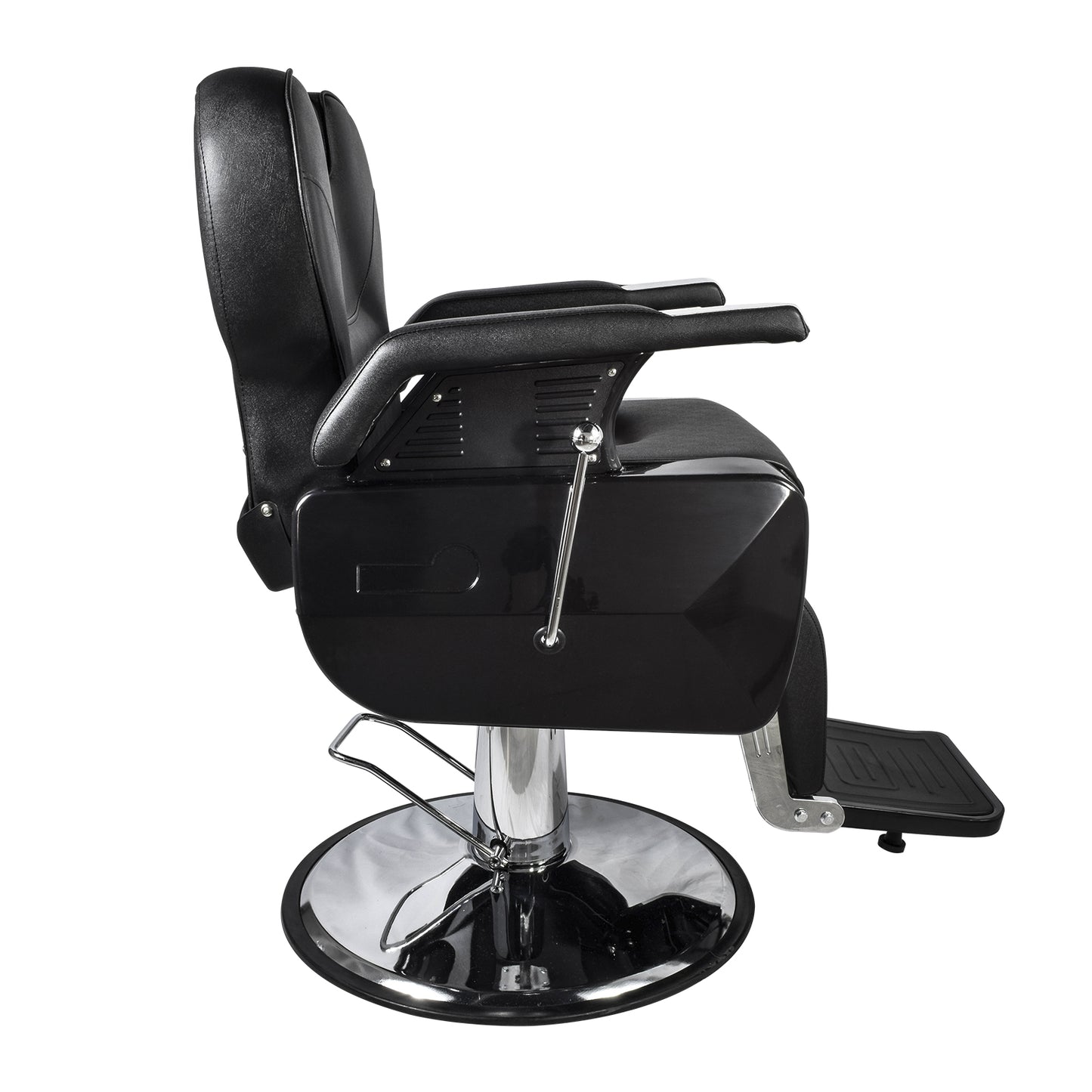 Silla Barbería Luxur Reclinable con Descansa Pies Negra