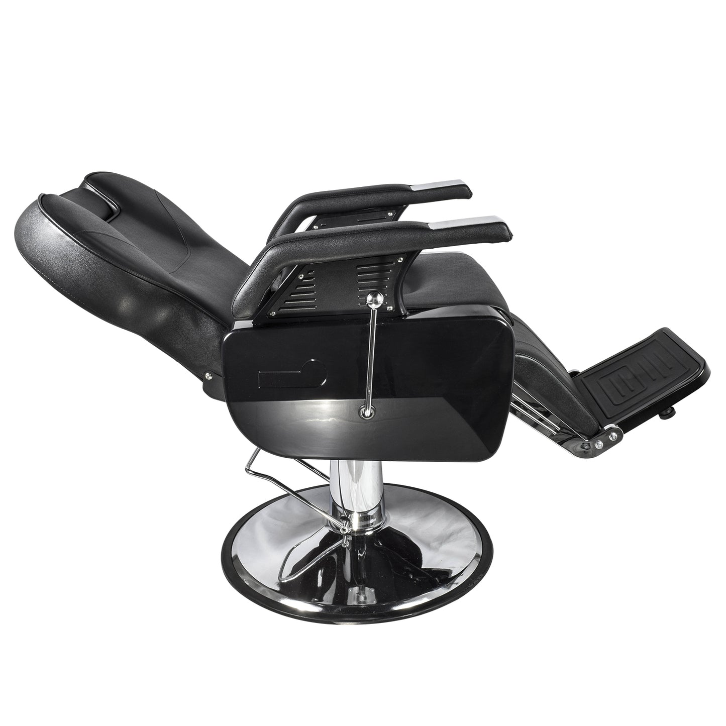 Silla Barbería Luxur Reclinable con Descansa Pies Negra
