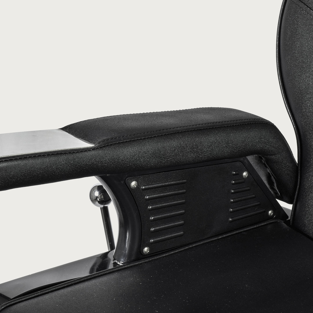 Silla Barbería Luxur Reclinable con Descansa Pies Negra