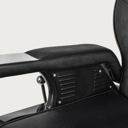 Silla Barbería Luxur Reclinable con Descansa Pies Negra