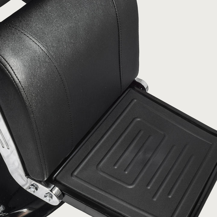 Silla Barbería Luxur Reclinable con Descansa Pies Negra