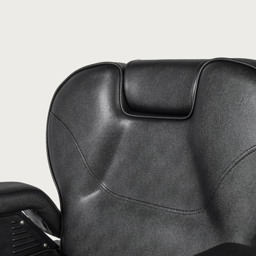 Silla Barbería Luxur Reclinable con Descansa Pies Negra
