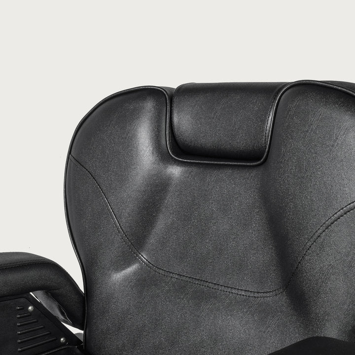 Silla Barbería Luxur Reclinable con Descansa Pies Negra