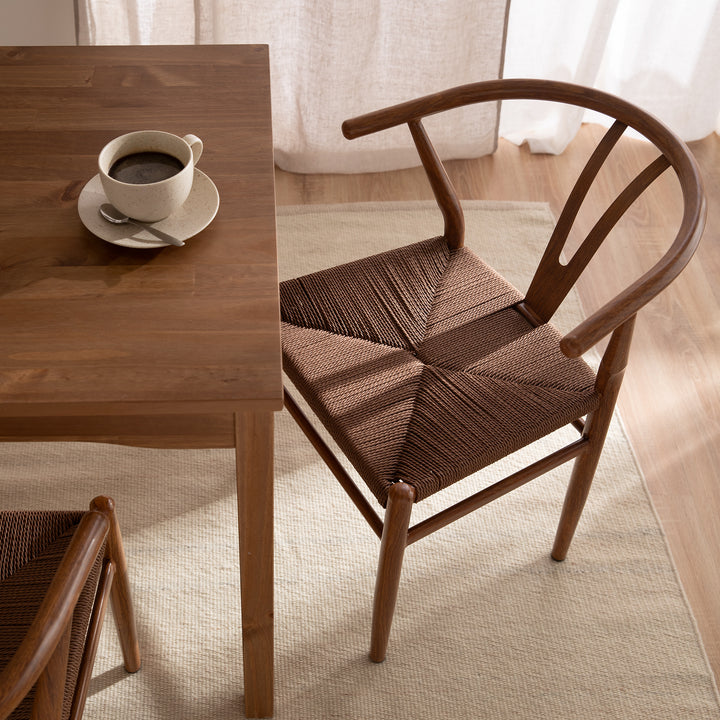 Set 2 Sillas de Comedor Estilo Wishbone Café