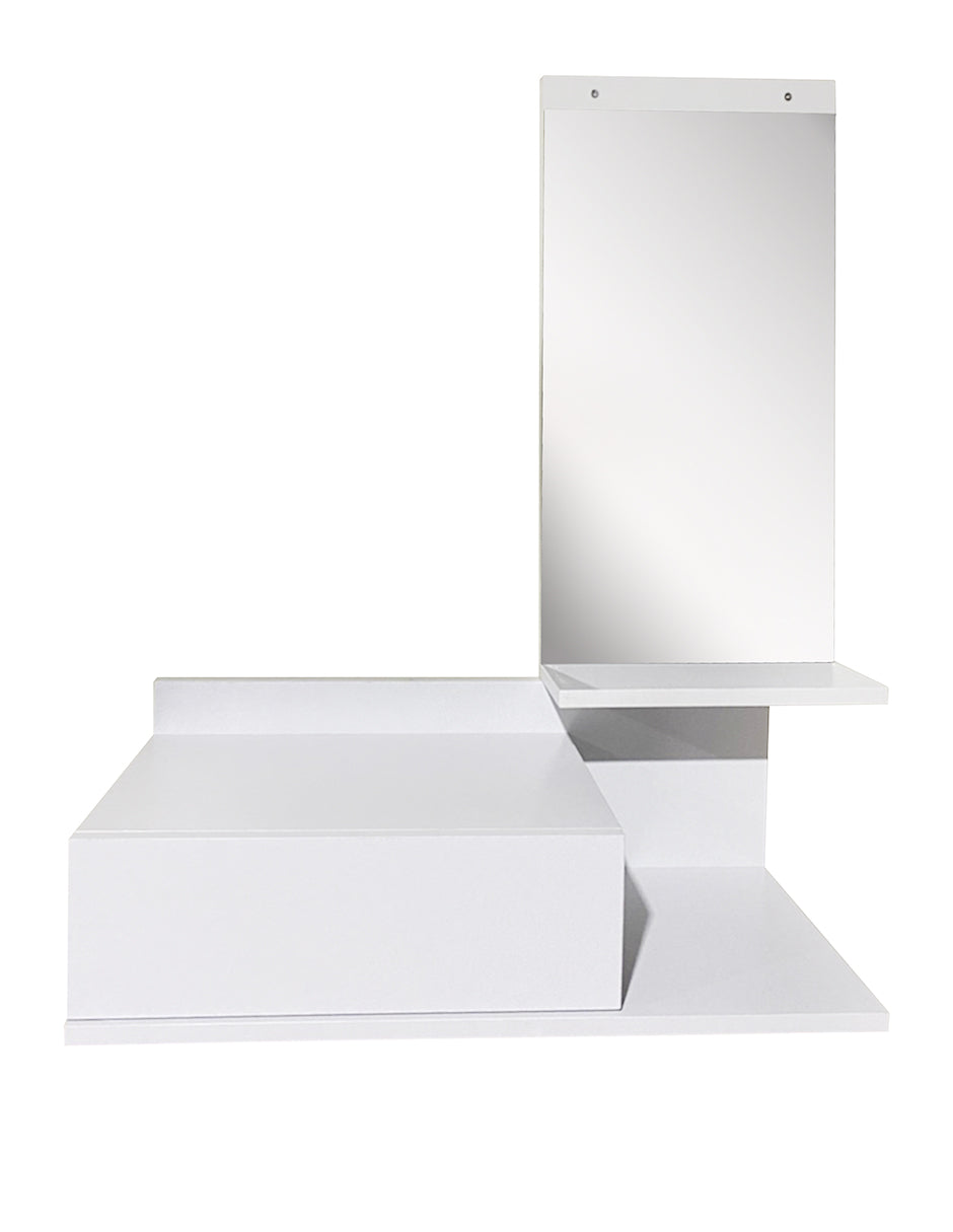 Recibidor Manchester con Espejo y Cajón Blanco