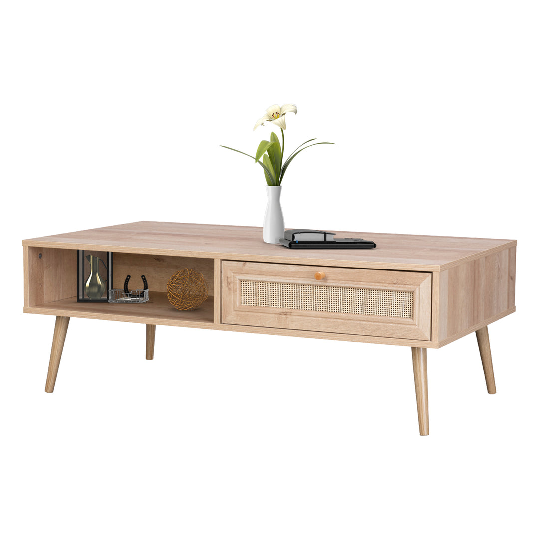 Mesa de Centro Manila Ratán Con Cajón