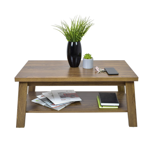 Mesa de Centro Rectangular Matcha de Madera Café