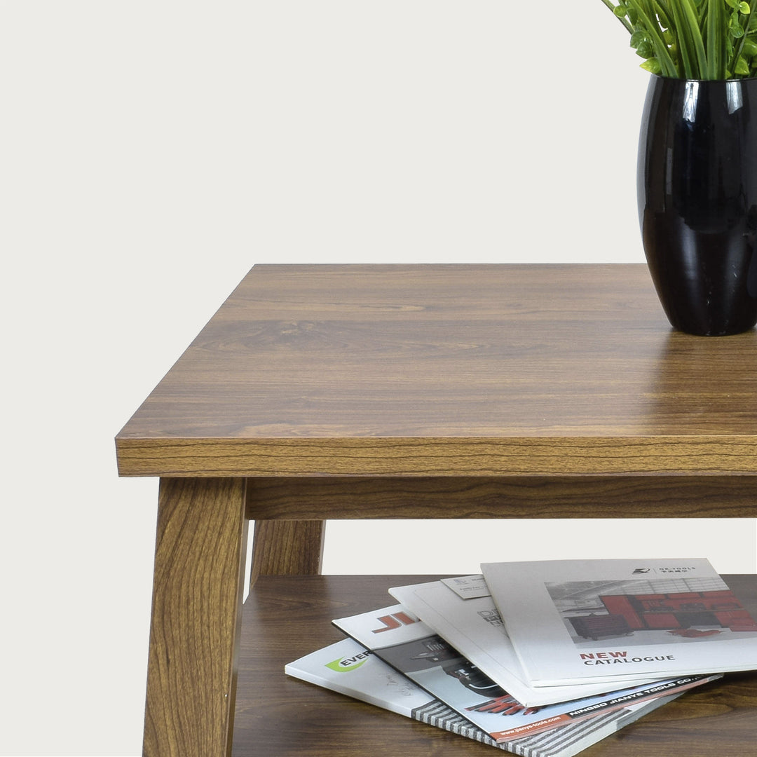 Mesa de Centro Rectangular Matcha de Madera Café