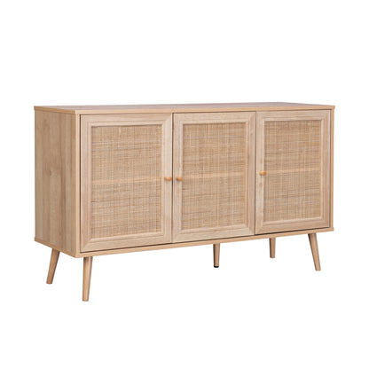 Credenza Bufetera con 3 Puertas de Ratán