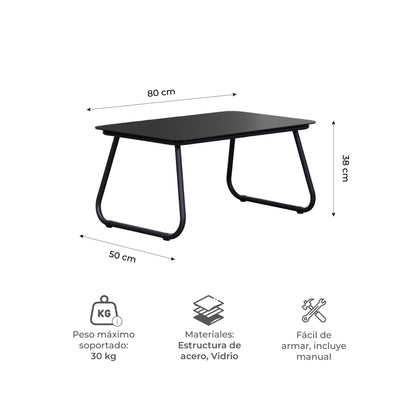 Set de Exterior Ruko Sillas + Sofá + Mesa de Centro