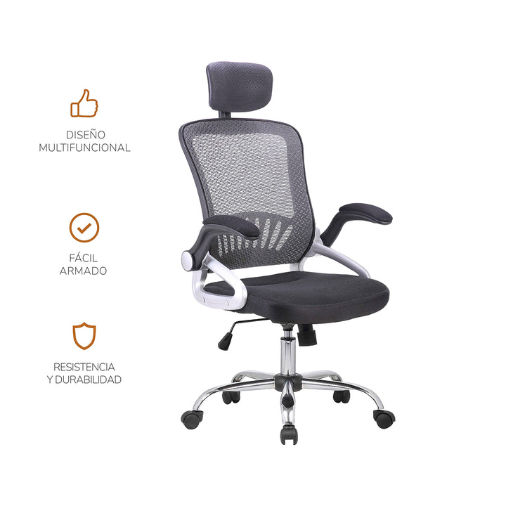 Silla de Oficina Megaplus-G con Cabecera Gris