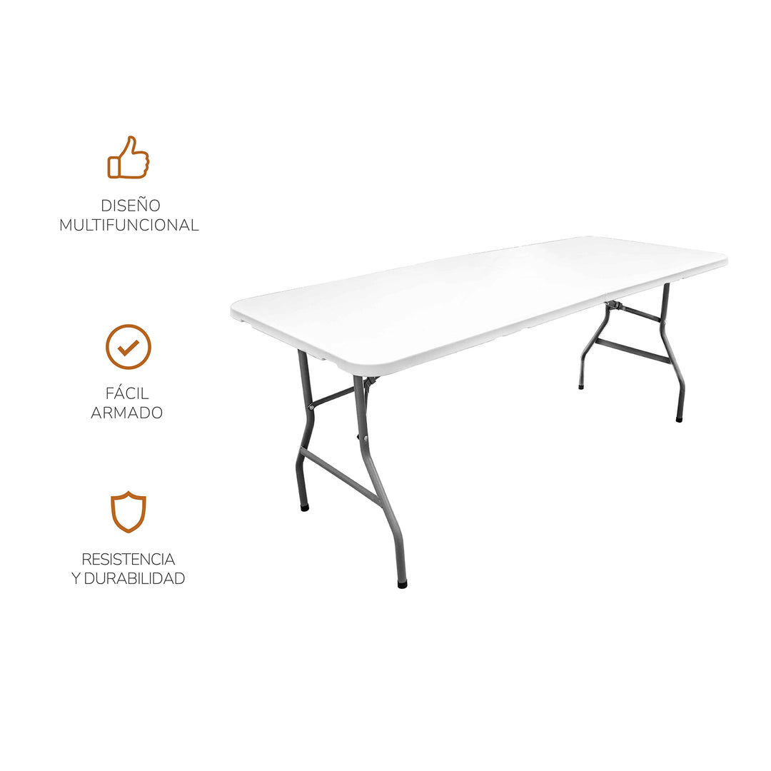 Mesa Plegable Mesaplas de Plástico Blanca