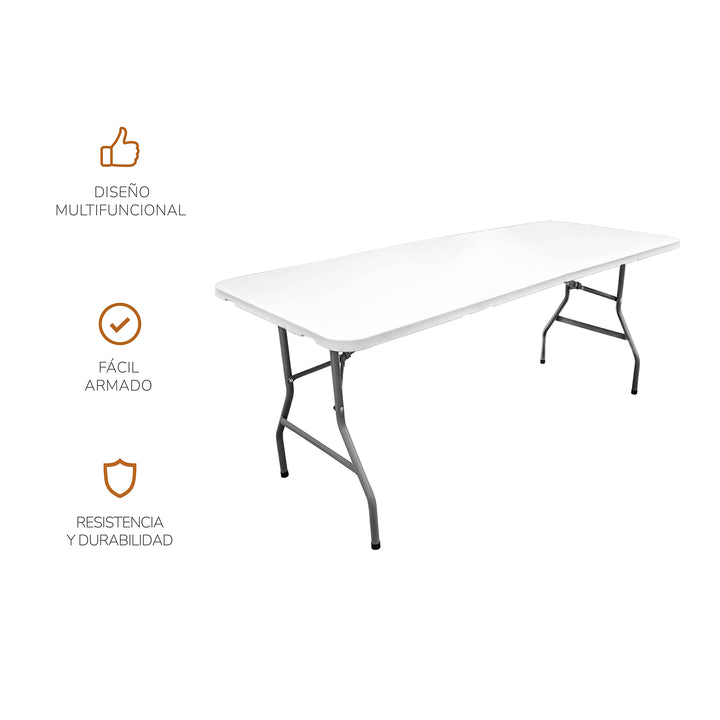 Mesa Plegable Mesaplas de Plástico Blanca