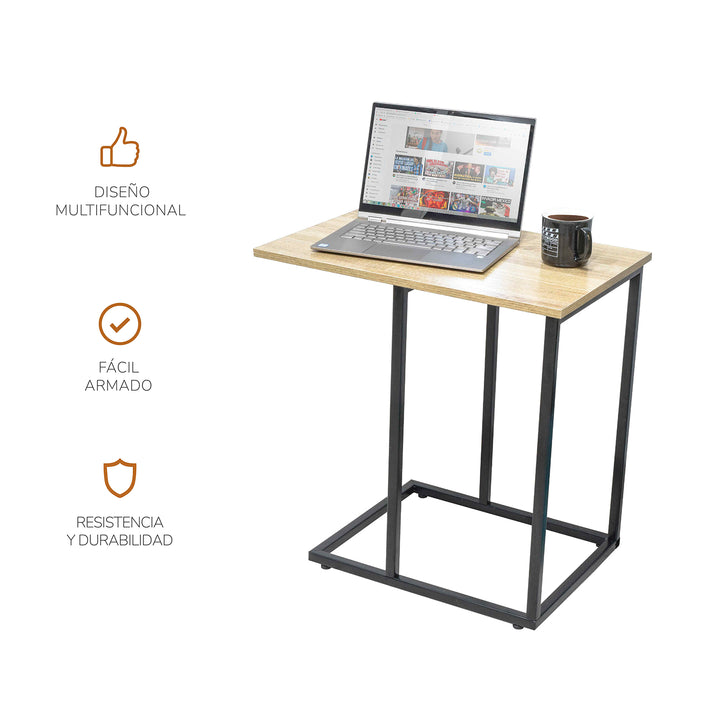 Mesa Auxiliar Ideal para Laptop de Madera Beige