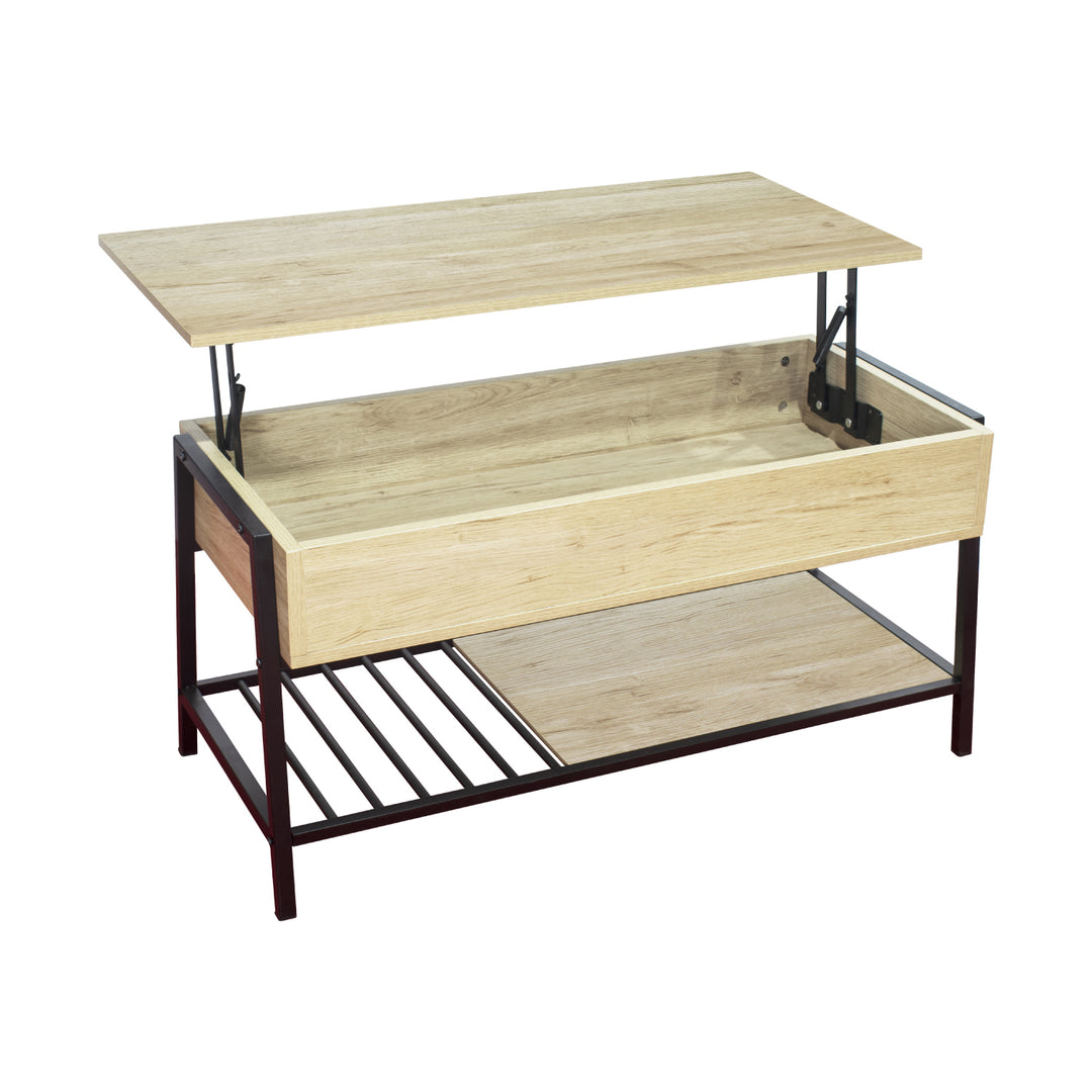 Mesa de Centro Elevable con Compartimento Interno Oculto