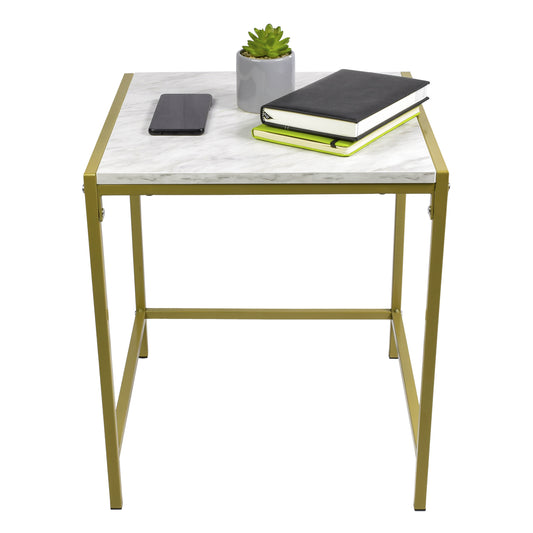 Mesa Auxiliar Nairobi Tipo Mármol Blanca