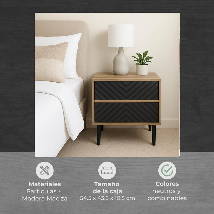 Buró Night Vintage con Cajones Negro