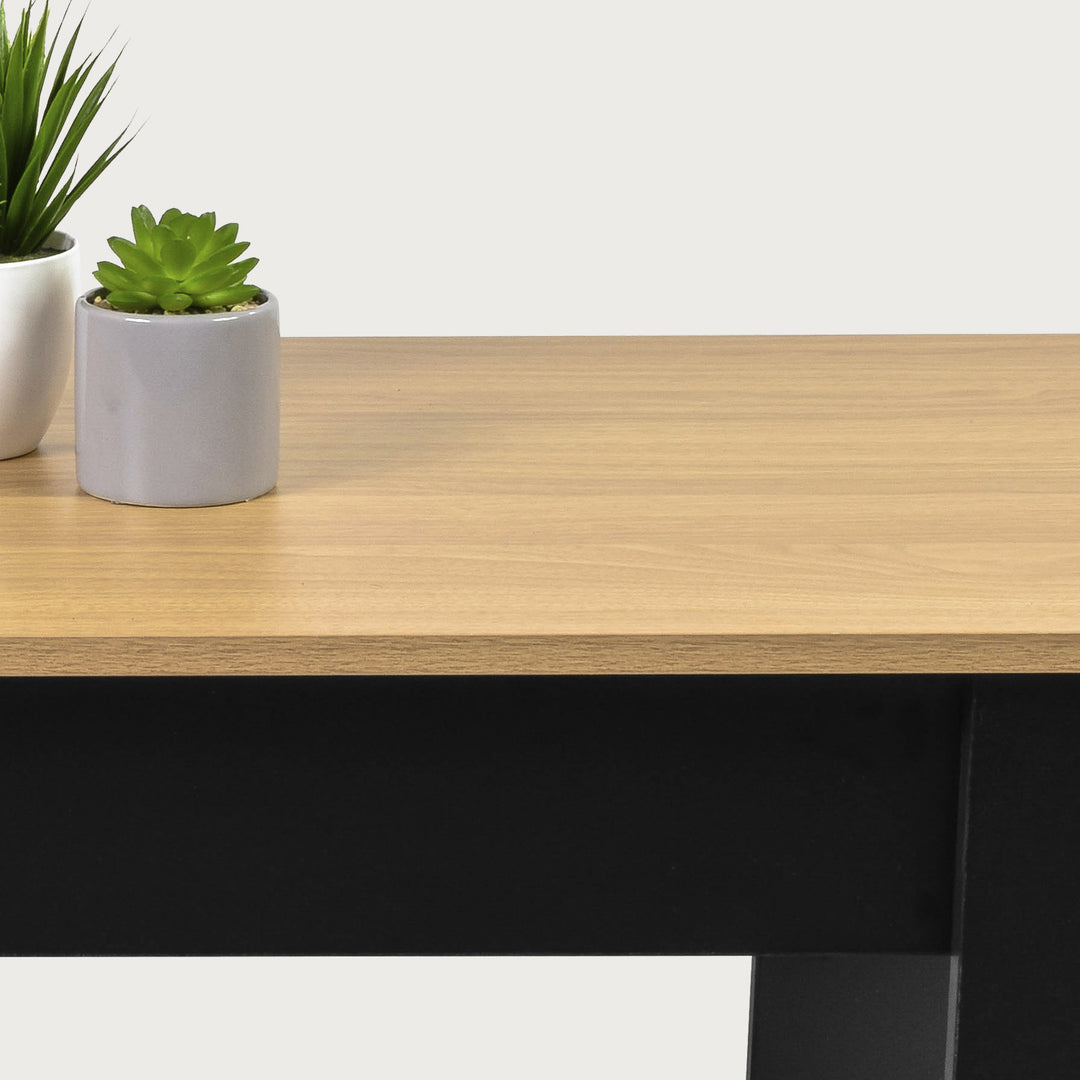 Mesa de Centro Nogal con Compartimento Interno Negro y Beige