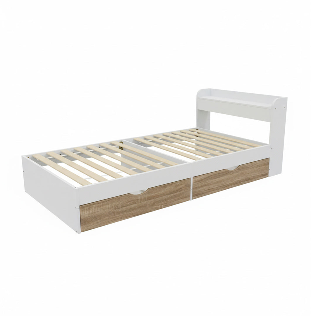 Cama Individual Nórdica con Cajones