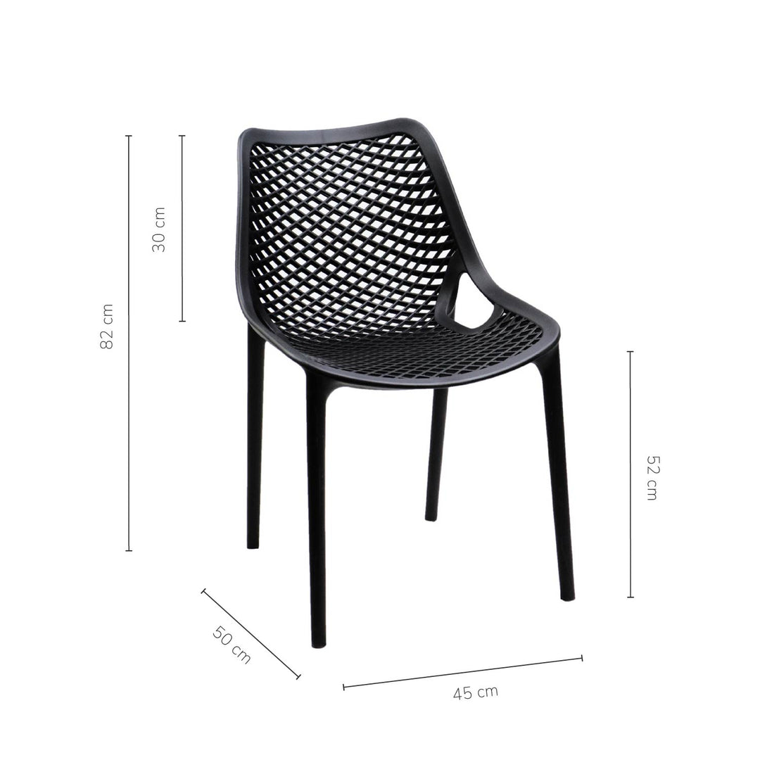 Set 4 Sillas Plásticas Modernas Negras