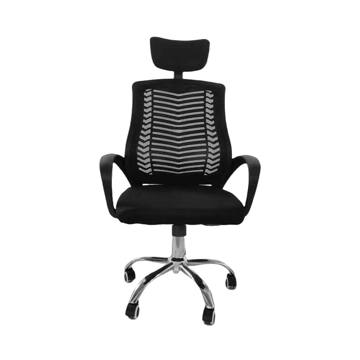 Silla de Oficina con Cabecera Ajustable Negra