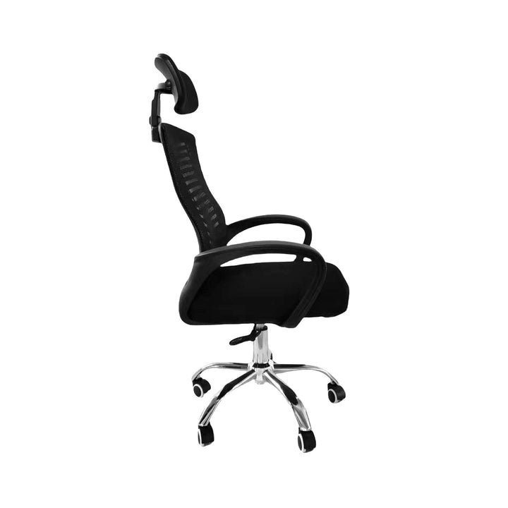 Silla de Oficina con Cabecera Ajustable Negra