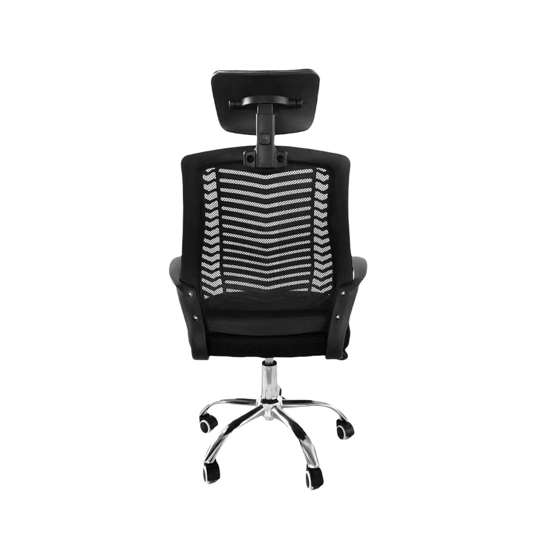 Silla de Oficina con Cabecera Ajustable Negra