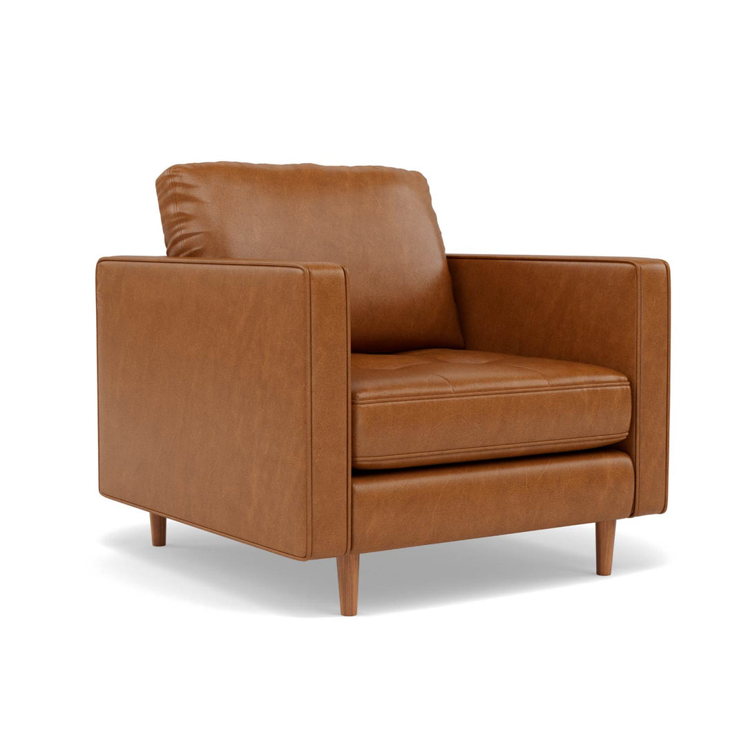 Sillón Individual Oviedo Simil Cuero Café