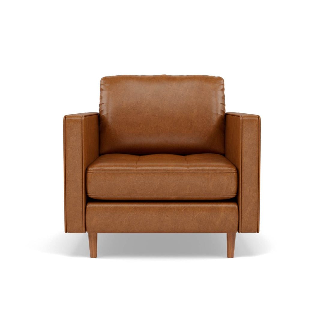 Sillón Individual Oviedo Simil Cuero Café