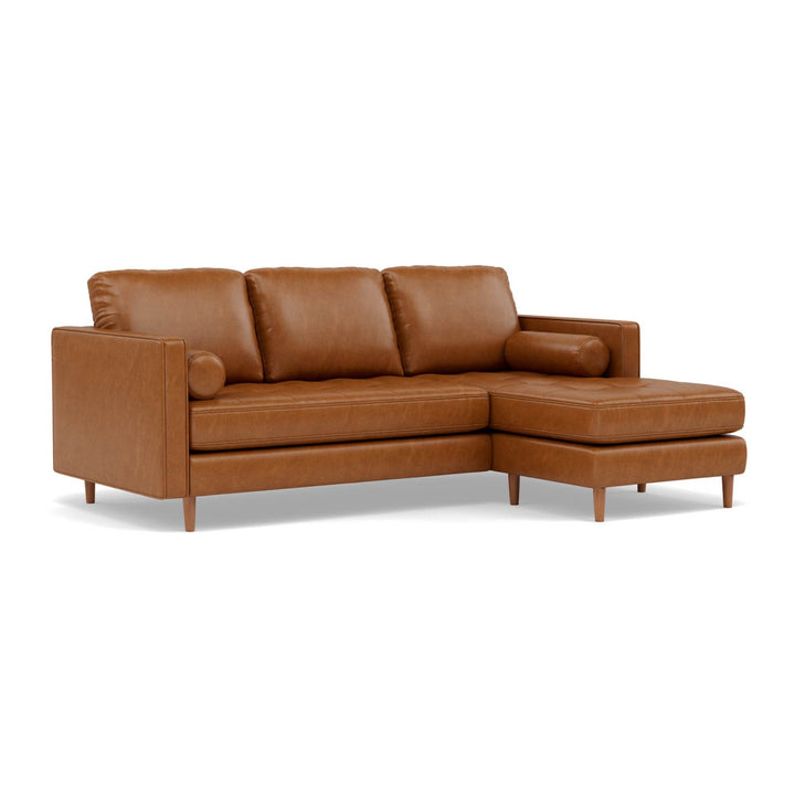 Sala Esquinero Sofa Modular Oviedo de Cuero Café