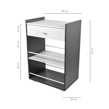 Mueble Organizador Pepper con Cajón y Estantes Gris