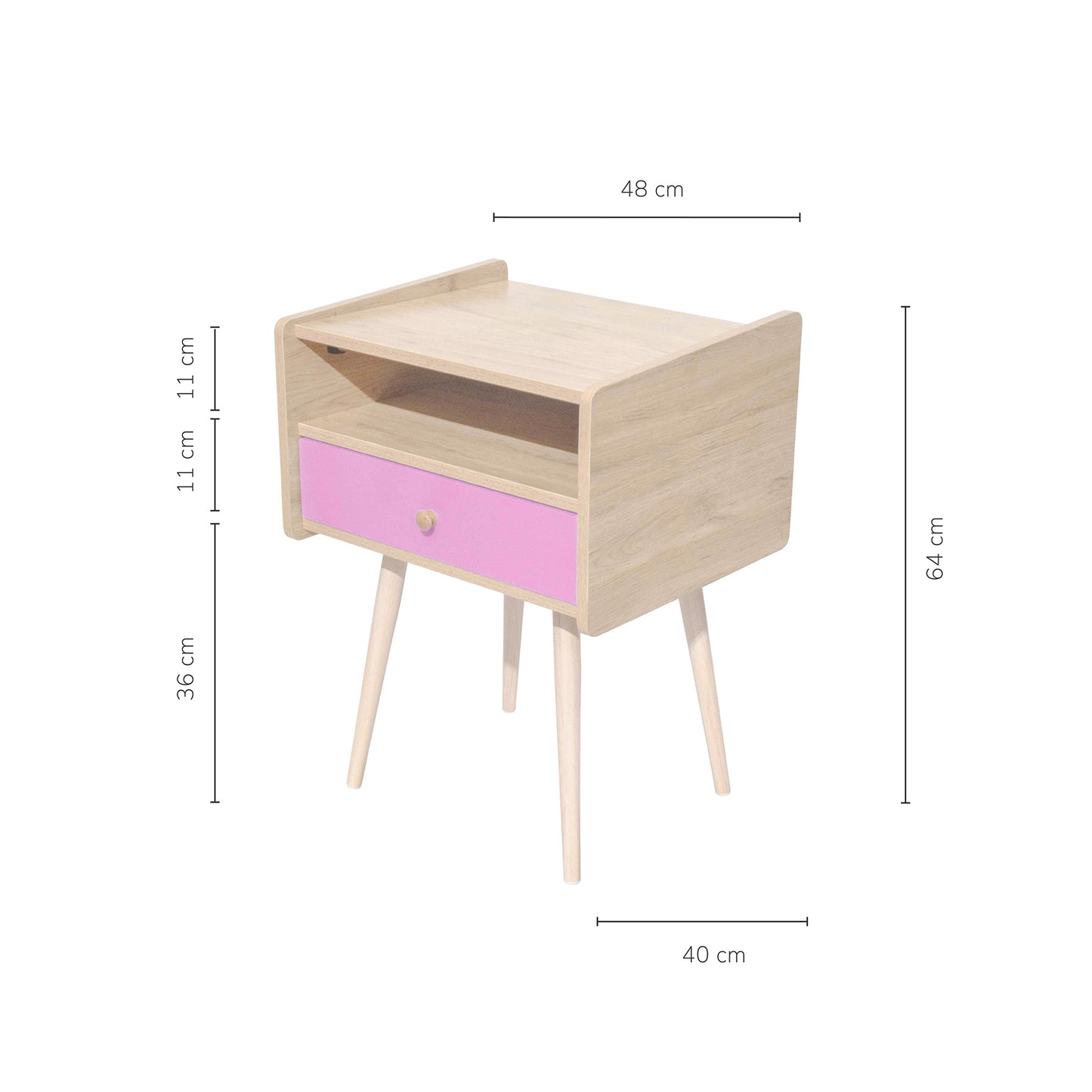 Buró Cabin-Pink Estilo Vintage con Cajón Rosa