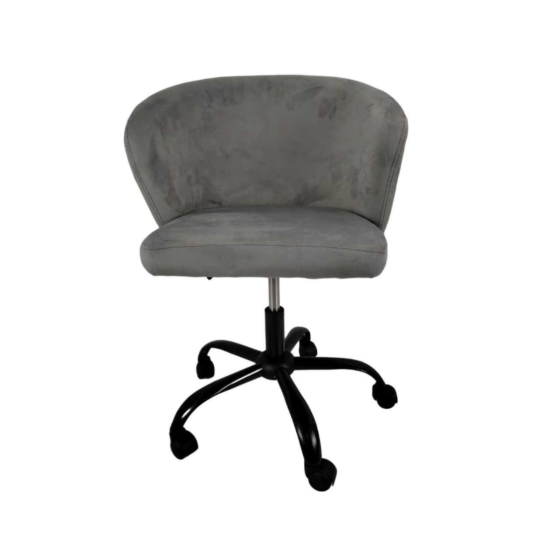 Silla de Oficina de Terciopelo Gris Oscuro
