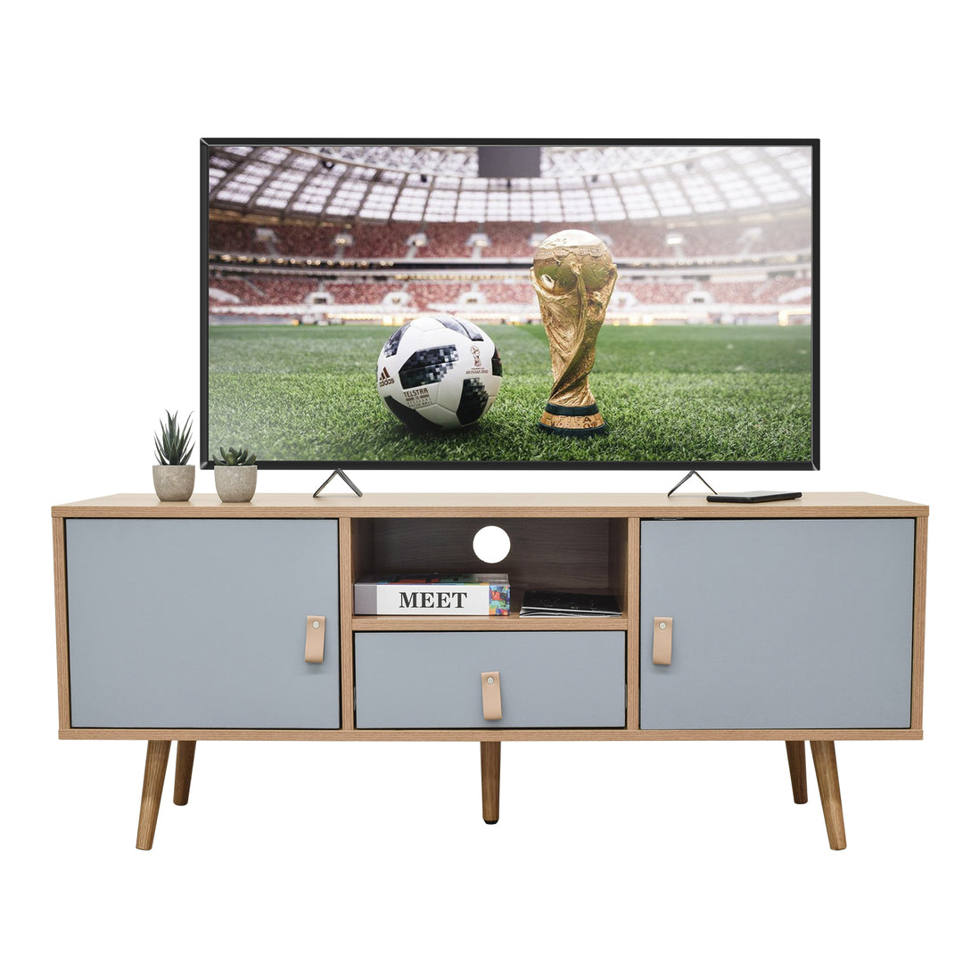 Mueble de TV Pompei Estilo Vintage Café y Gris