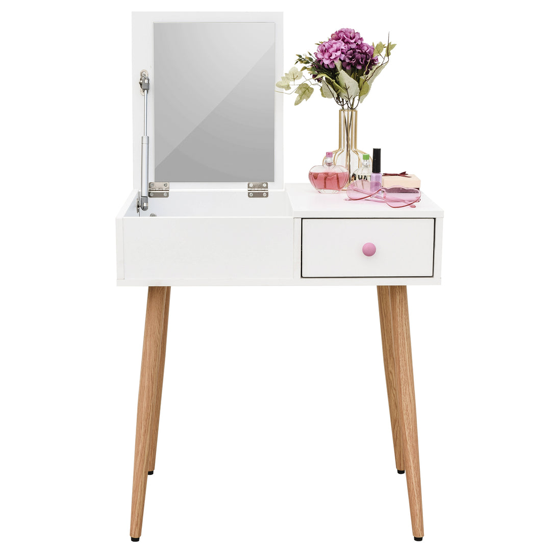Tocador Maquillador Queen con Espejo Blanco