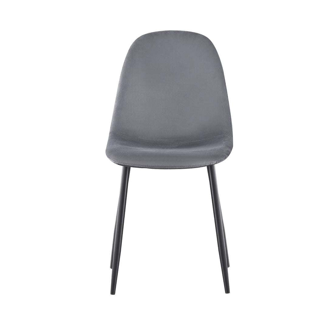 Set 4 Sillas de Sala Comedor Eames Terciopelo Gris
