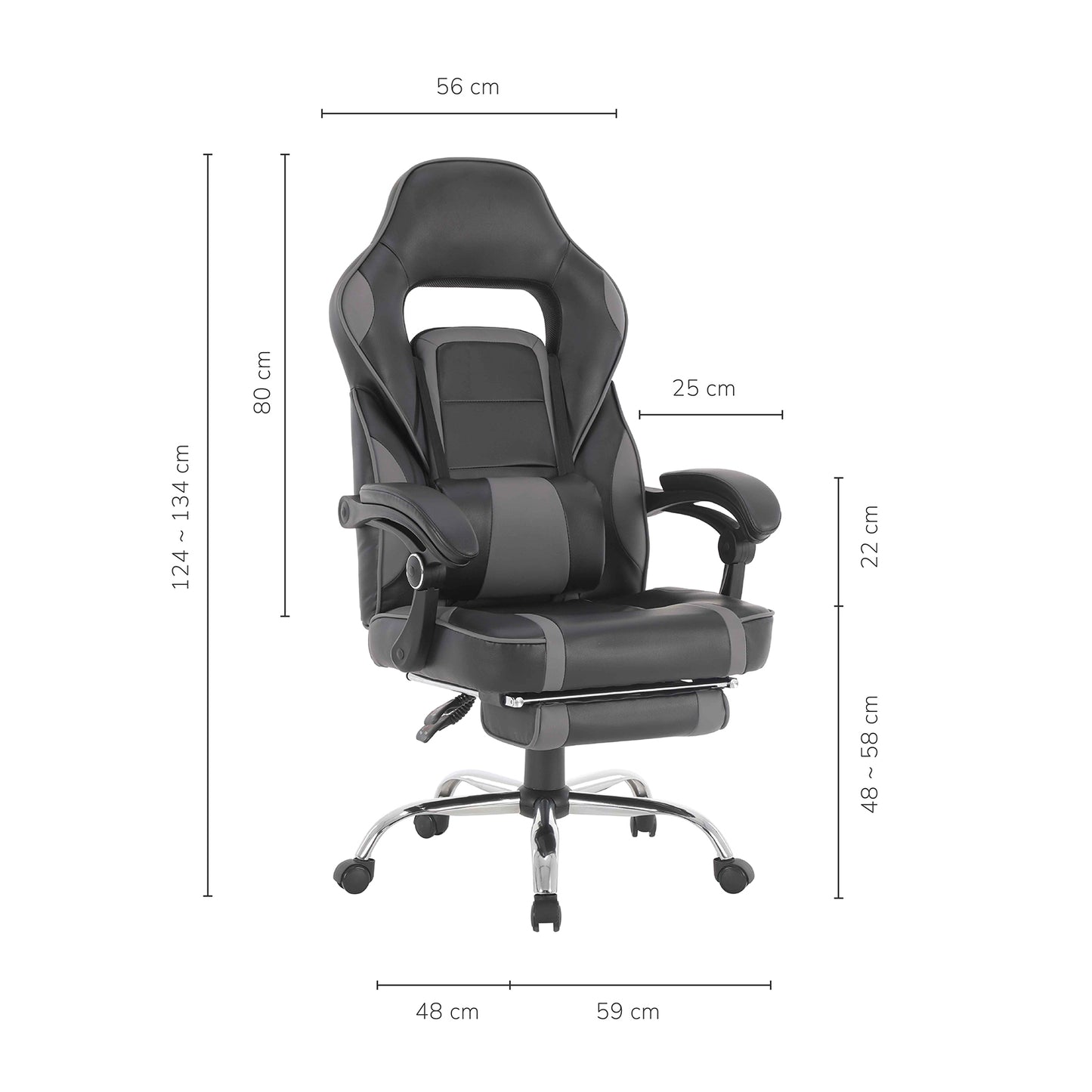 Silla Gamer Samus Reclinable con Descansapies Negra