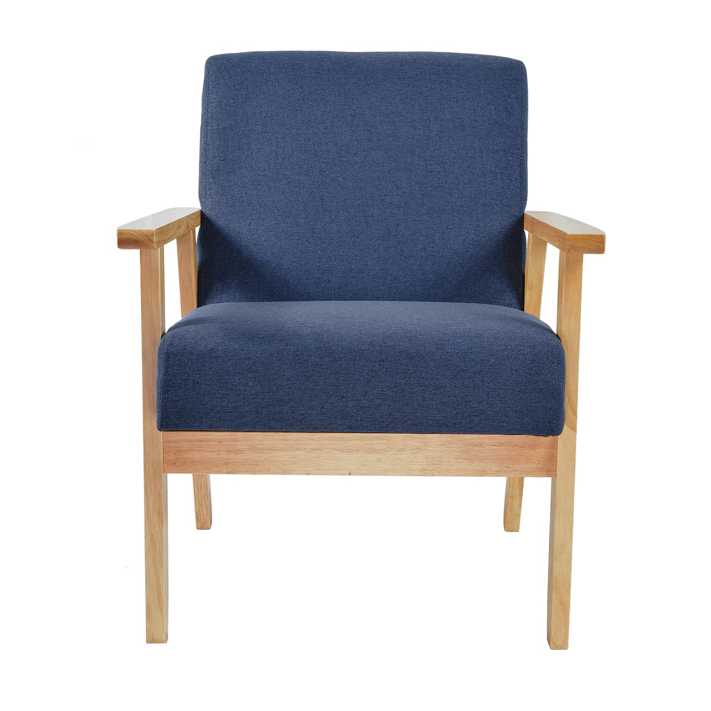 Sillón Individual San Carlos de Madera Tapizado Azul