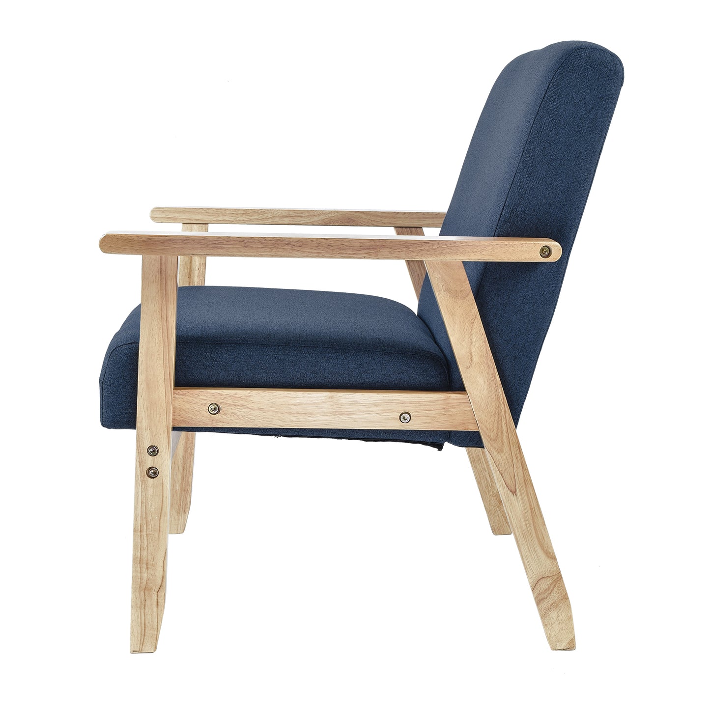 Sillón Individual San Carlos de Madera Tapizado Azul